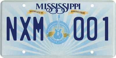 MS license plate NXM001