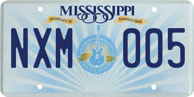 MS license plate NXM005