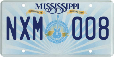 MS license plate NXM008