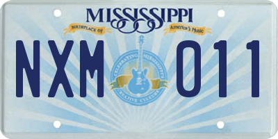 MS license plate NXM011