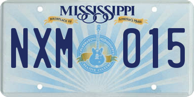 MS license plate NXM015