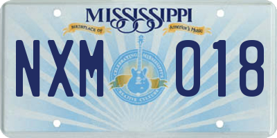 MS license plate NXM018