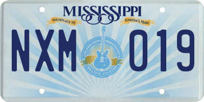 MS license plate NXM019