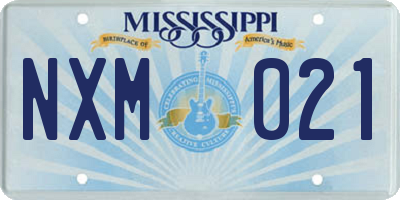 MS license plate NXM021