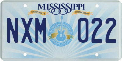 MS license plate NXM022