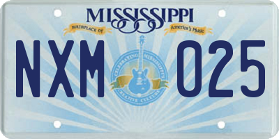 MS license plate NXM025