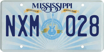 MS license plate NXM028