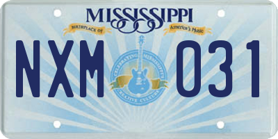 MS license plate NXM031