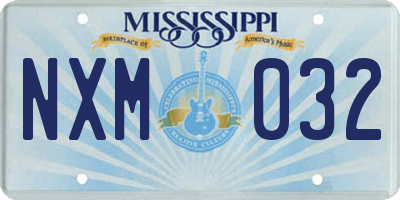 MS license plate NXM032