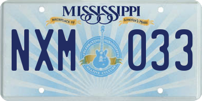 MS license plate NXM033