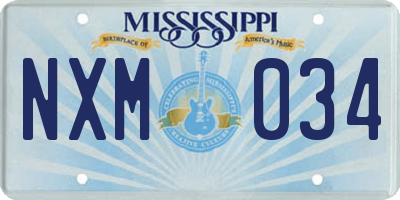 MS license plate NXM034