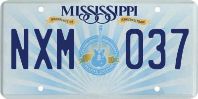MS license plate NXM037