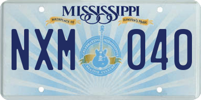 MS license plate NXM040