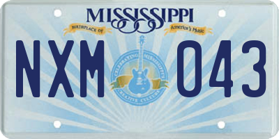 MS license plate NXM043