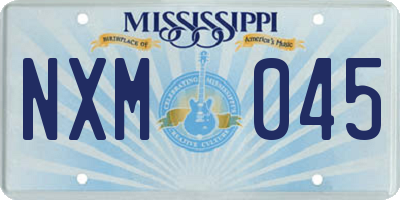 MS license plate NXM045