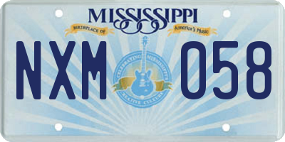 MS license plate NXM058