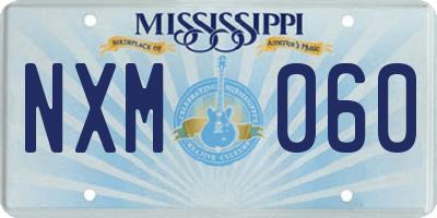 MS license plate NXM060