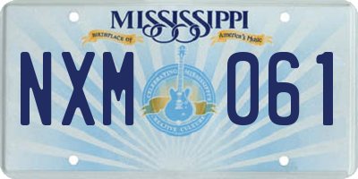 MS license plate NXM061