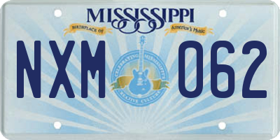 MS license plate NXM062
