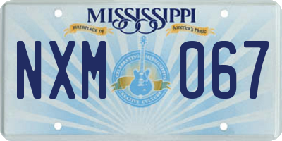MS license plate NXM067