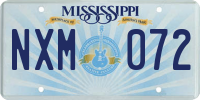 MS license plate NXM072
