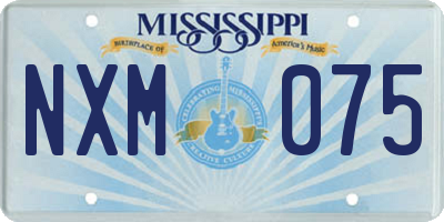 MS license plate NXM075