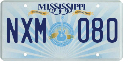 MS license plate NXM080