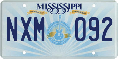 MS license plate NXM092