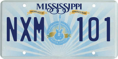 MS license plate NXM101