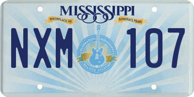MS license plate NXM107