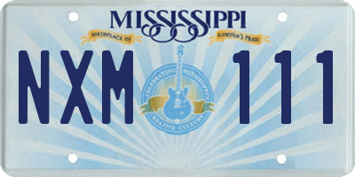 MS license plate NXM111