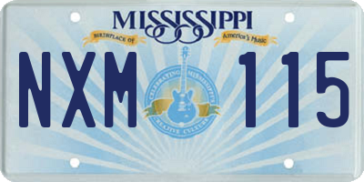 MS license plate NXM115