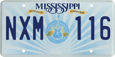 MS license plate NXM116