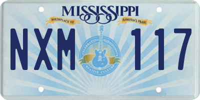 MS license plate NXM117