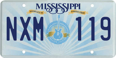 MS license plate NXM119