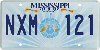 MS license plate NXM121