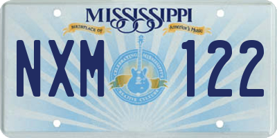 MS license plate NXM122