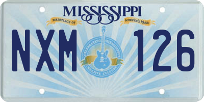 MS license plate NXM126