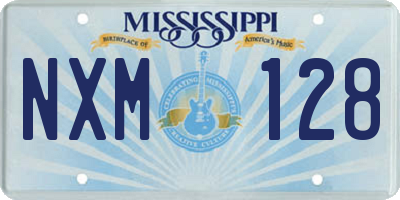 MS license plate NXM128