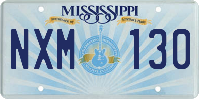 MS license plate NXM130