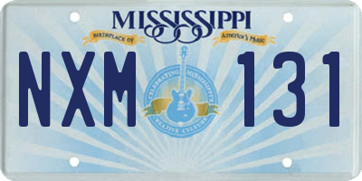 MS license plate NXM131