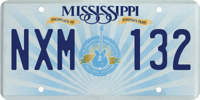 MS license plate NXM132