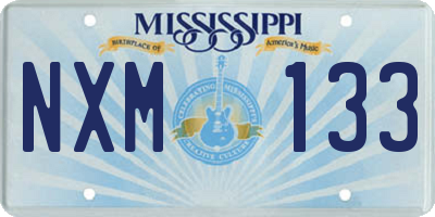 MS license plate NXM133