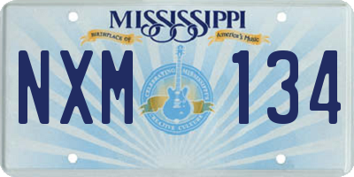 MS license plate NXM134