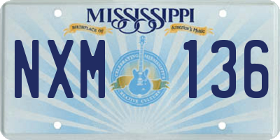 MS license plate NXM136