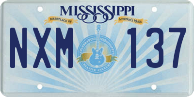 MS license plate NXM137