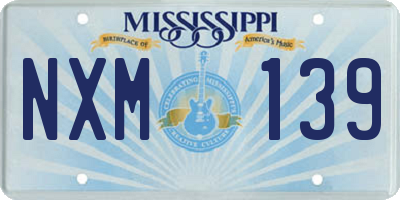MS license plate NXM139