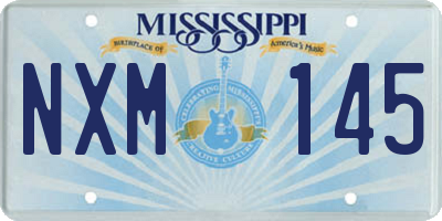 MS license plate NXM145