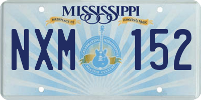 MS license plate NXM152