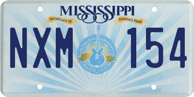 MS license plate NXM154